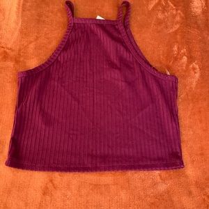 Halter Neck Burgundy Crop Top